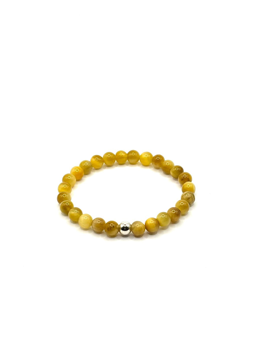 Natural 6MM Gold Tiger Eye with Silver